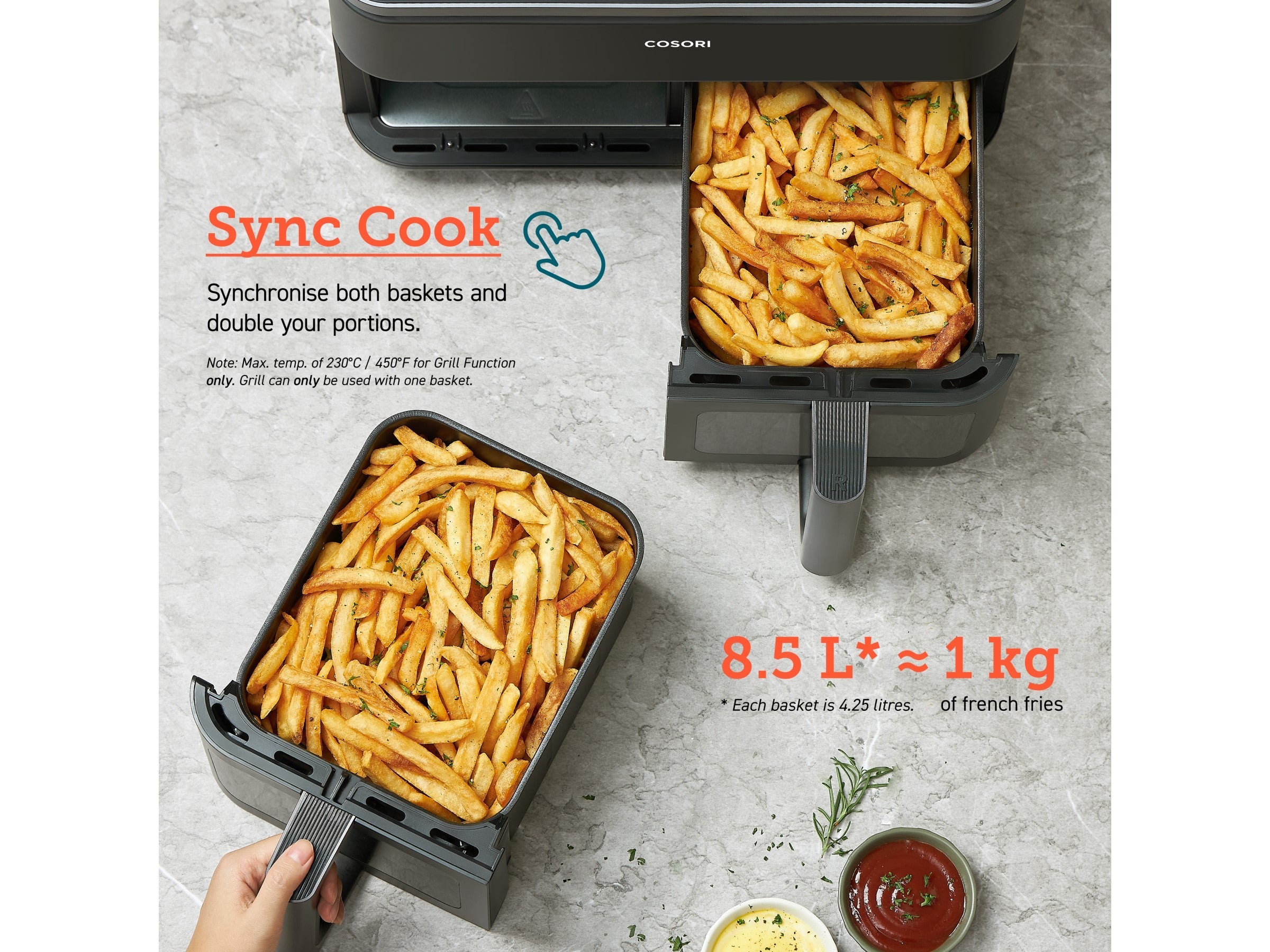 Cosori Dual Basket 8.5-Litrainen Airfryer