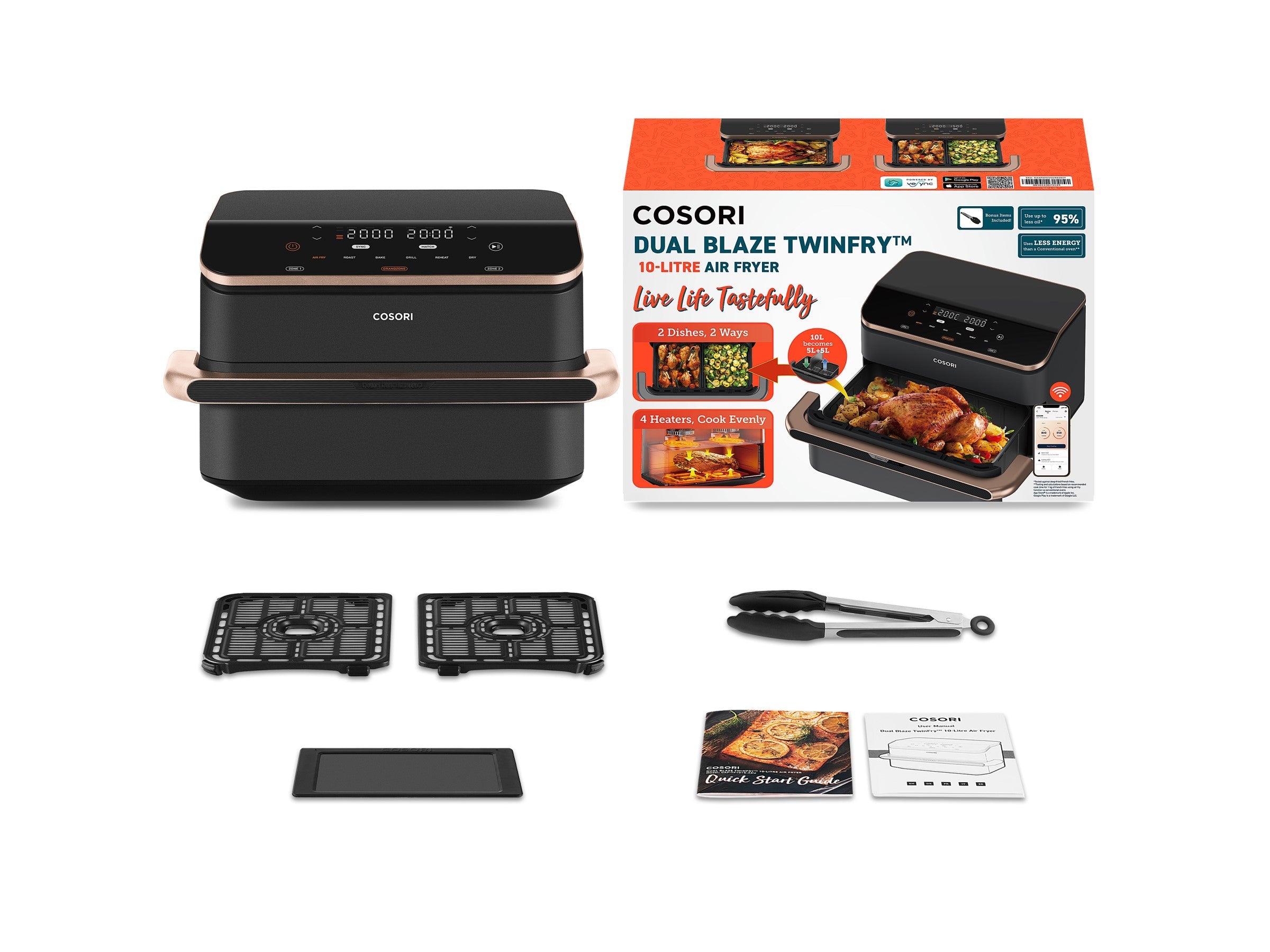 Cosori Dual Blaze Twinfry™ 10-Litrainen Airfryer